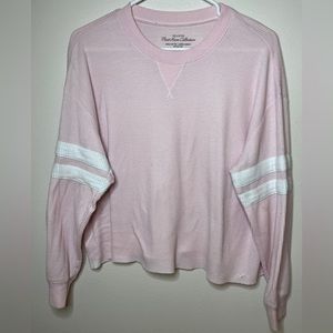 Hollister Oversized Waffle Knit Cropped Thermal Top